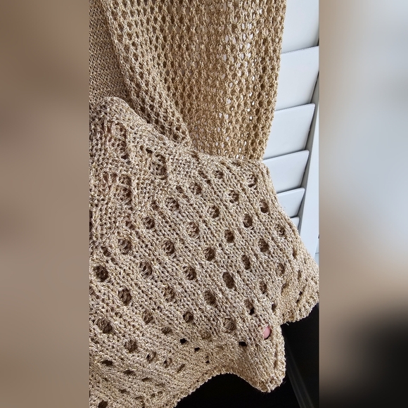 Yunika ITALY GOLDEN Beach Knit Dress Cover up Viscose Party Size L - Picture 4 of 5